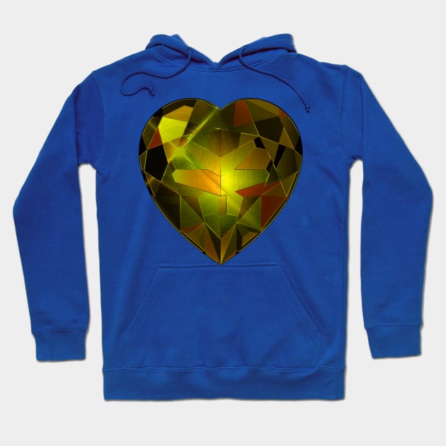 Yellow Heart Gemstone Hoodie by The Black Panther